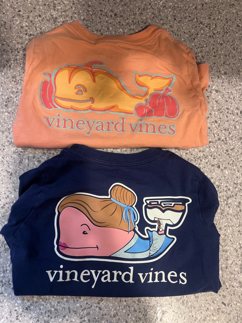 2 Vineyard Vines Long Sleeve Shirts - Pumpkin & Ice Skating (2T)